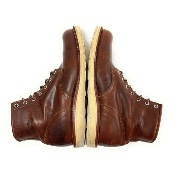 Chippewa Plain Toe Wedge Boots Brown Leather Mens Size 10 D Made In USA 1901M17 - Picture 7 of 8